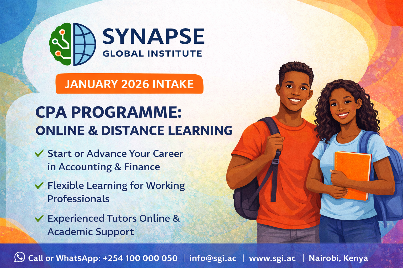 January 2026 Intake in Kenya: CPA Online & Distance Learning at Synapse Global Institute
